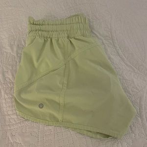 lululemon track that shorts 4” neon green